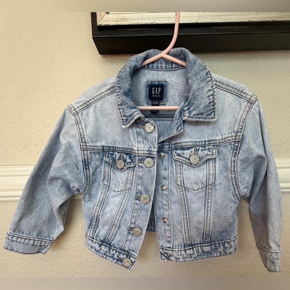 GAP Kids Light Blue Denim Jean Jacket - 100% Cotton - Size 3 Years